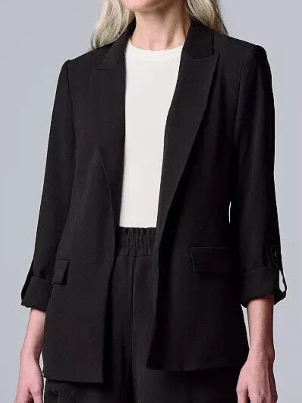 NWT Black Women's Open-Front Blazer Jacket - Classic Workwear